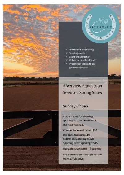 Cover of Riverview Equestrian Services Spring Show