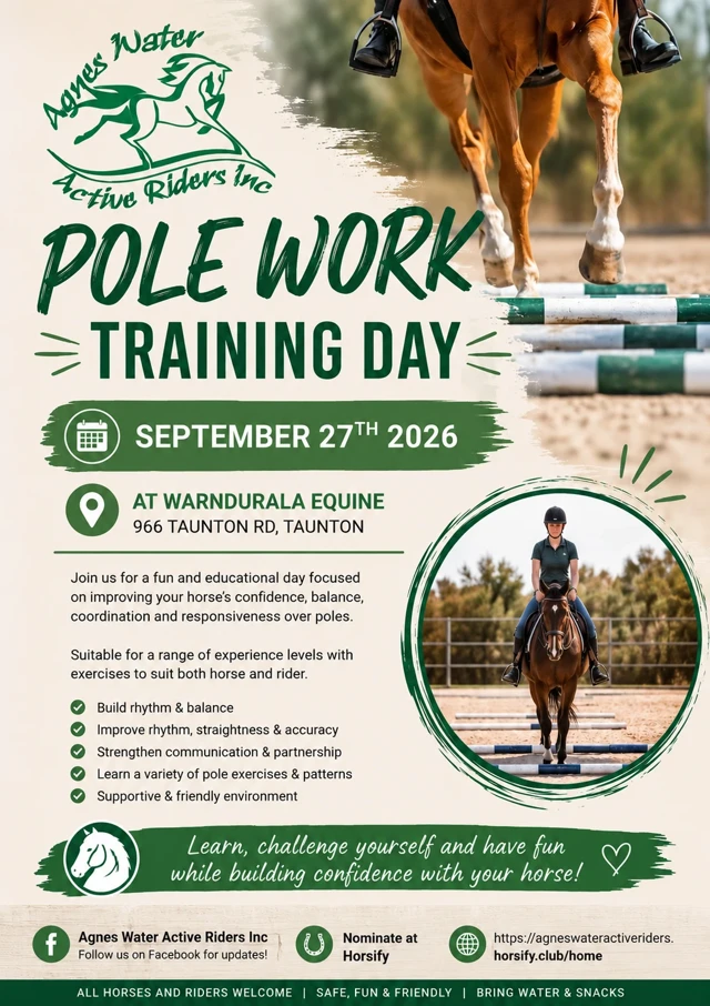 Event flyer for Peta's Pole Training Day