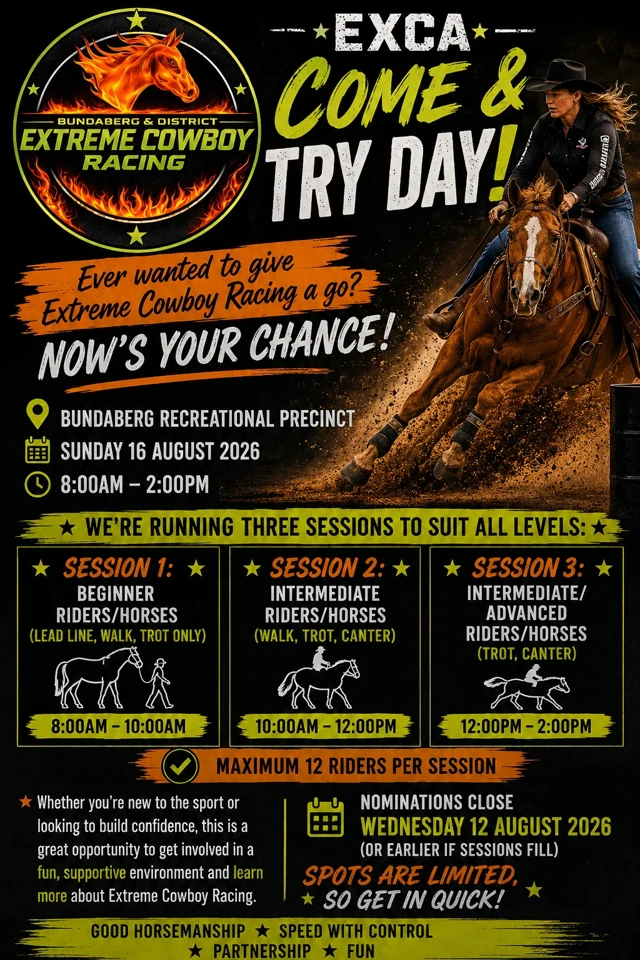 Event flyer for Come & Try Day 16 August 2026