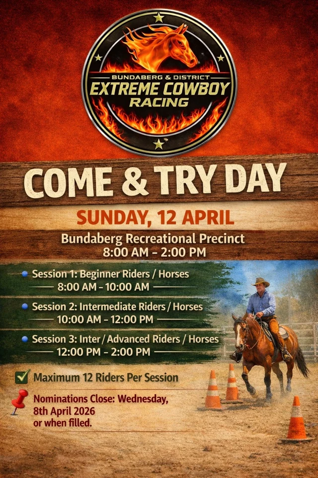 Event flyer for Come & Try Day 12 April 2026