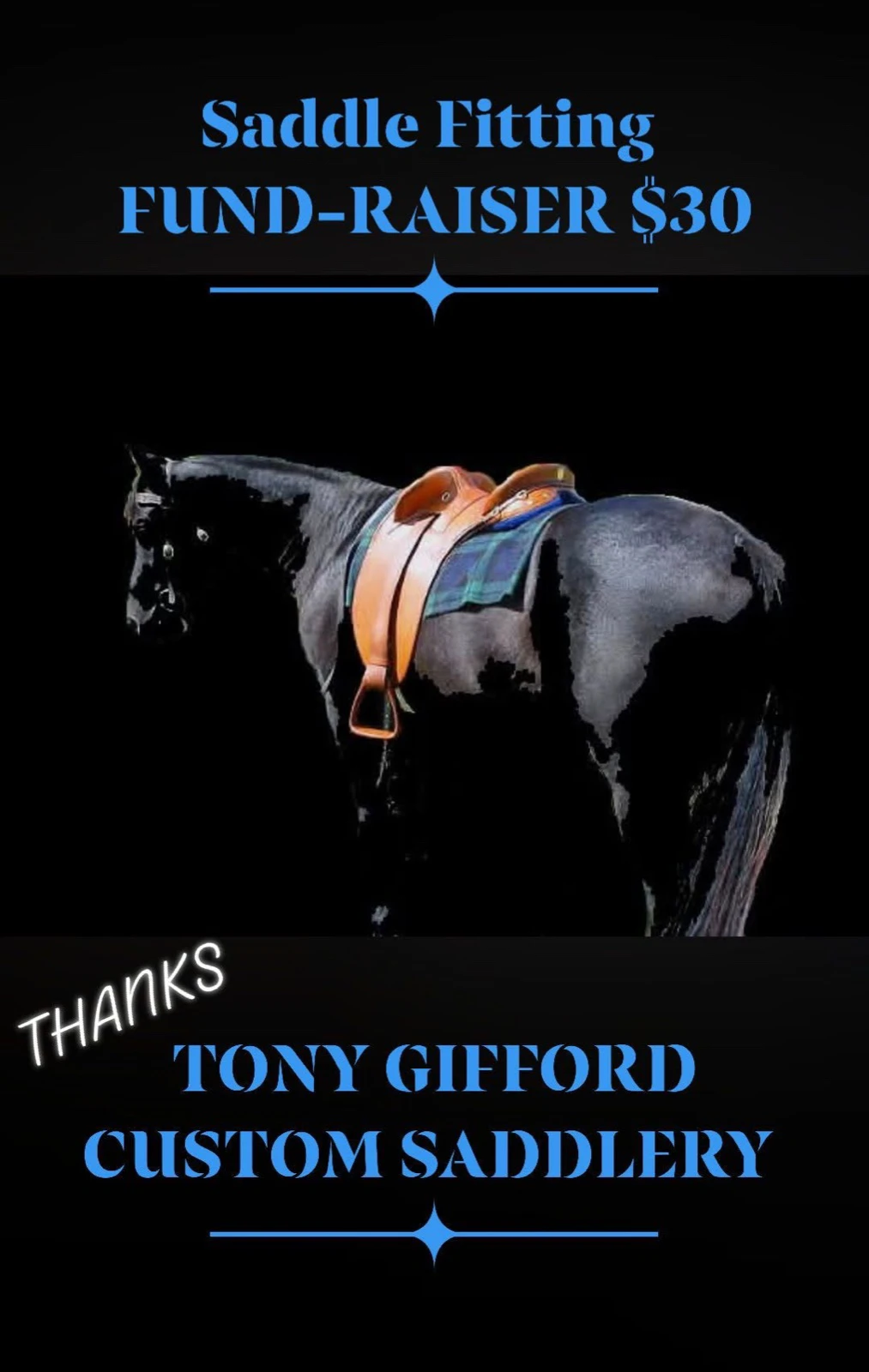 Saddle fitting fund-raiser