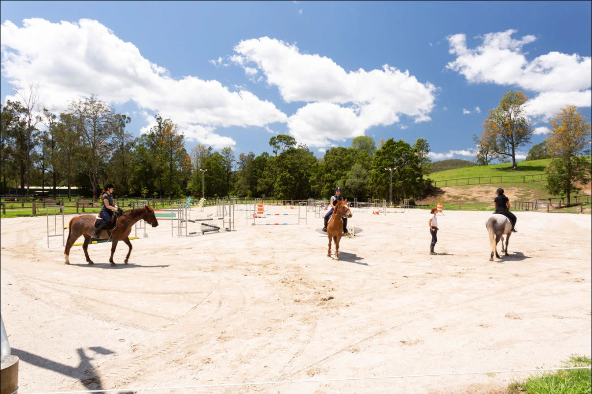The jumping arena under a big sky
