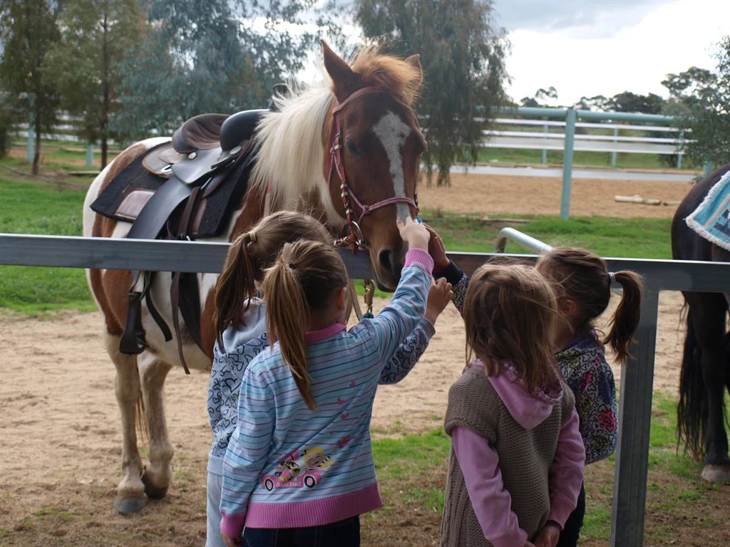 Children with the ponies at Kids Club