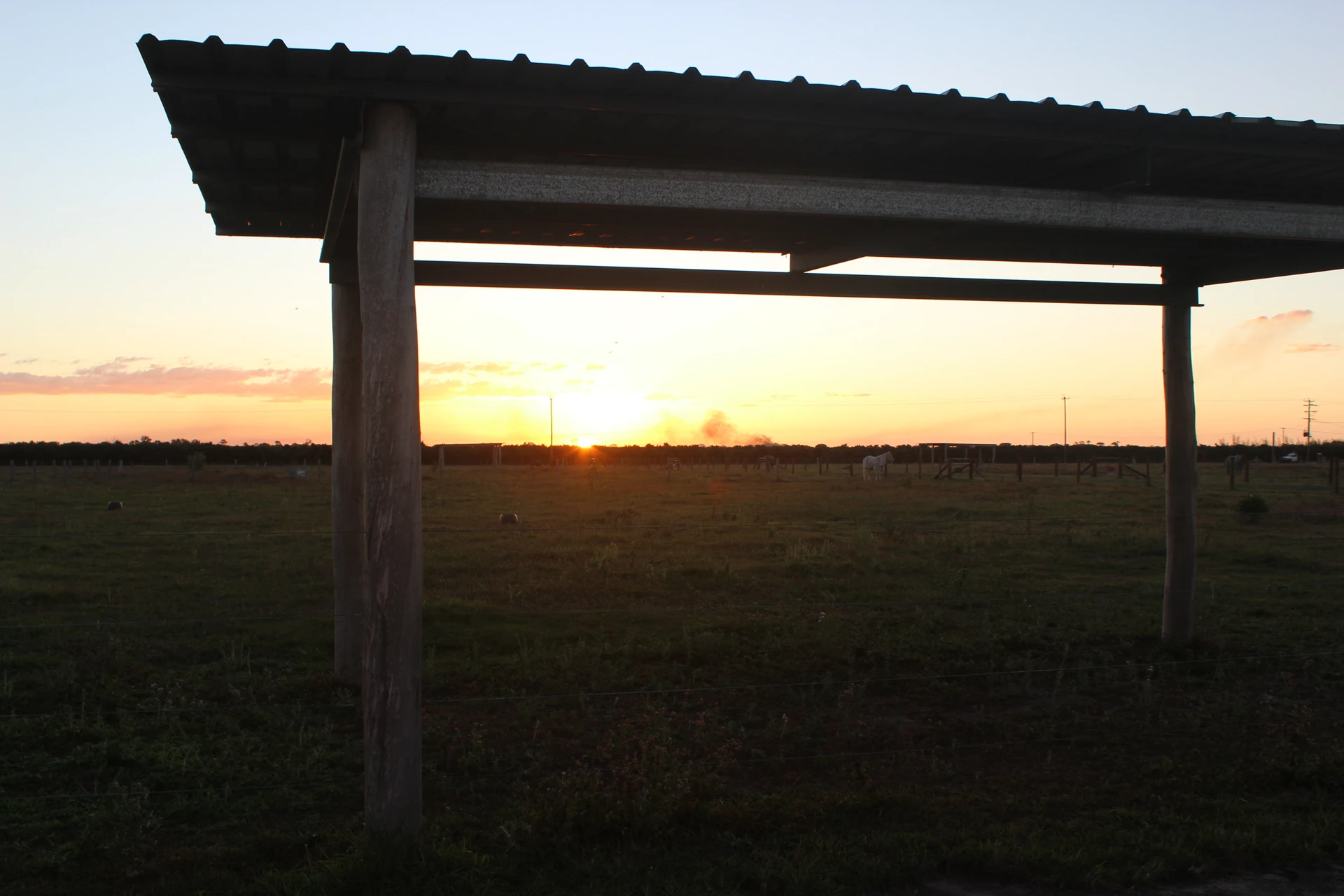 The shelter at sunset