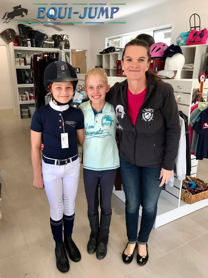 Riders in the onsite boutique