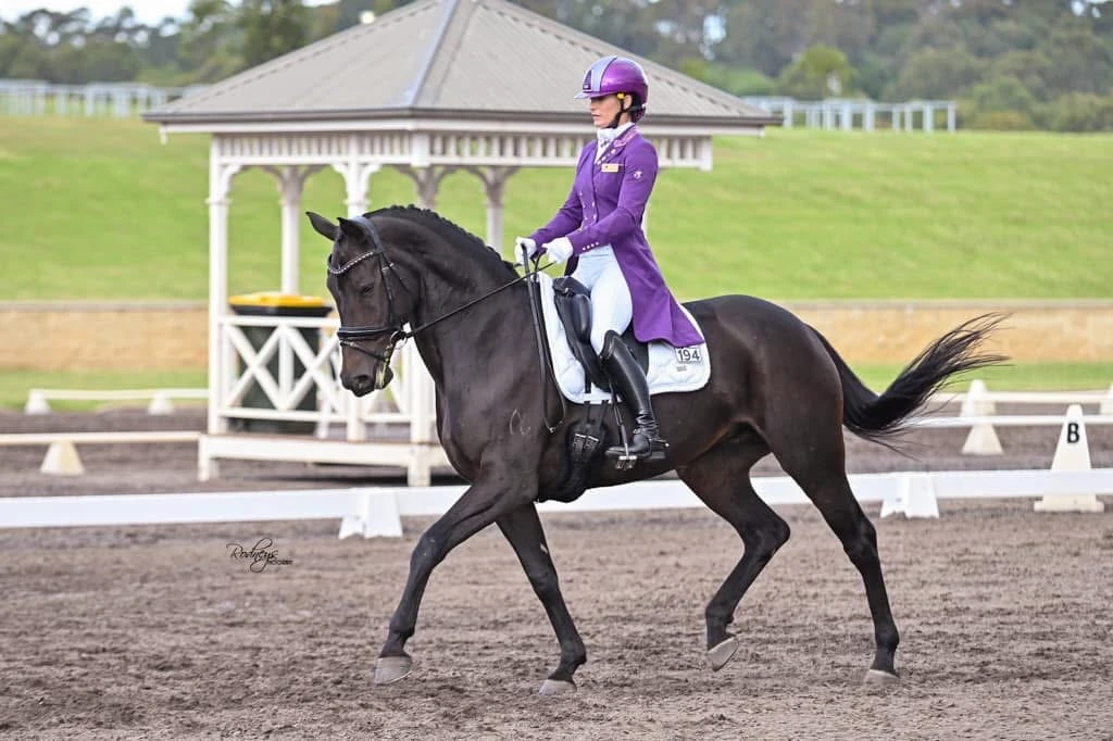 Dressage rider in a tailcoat