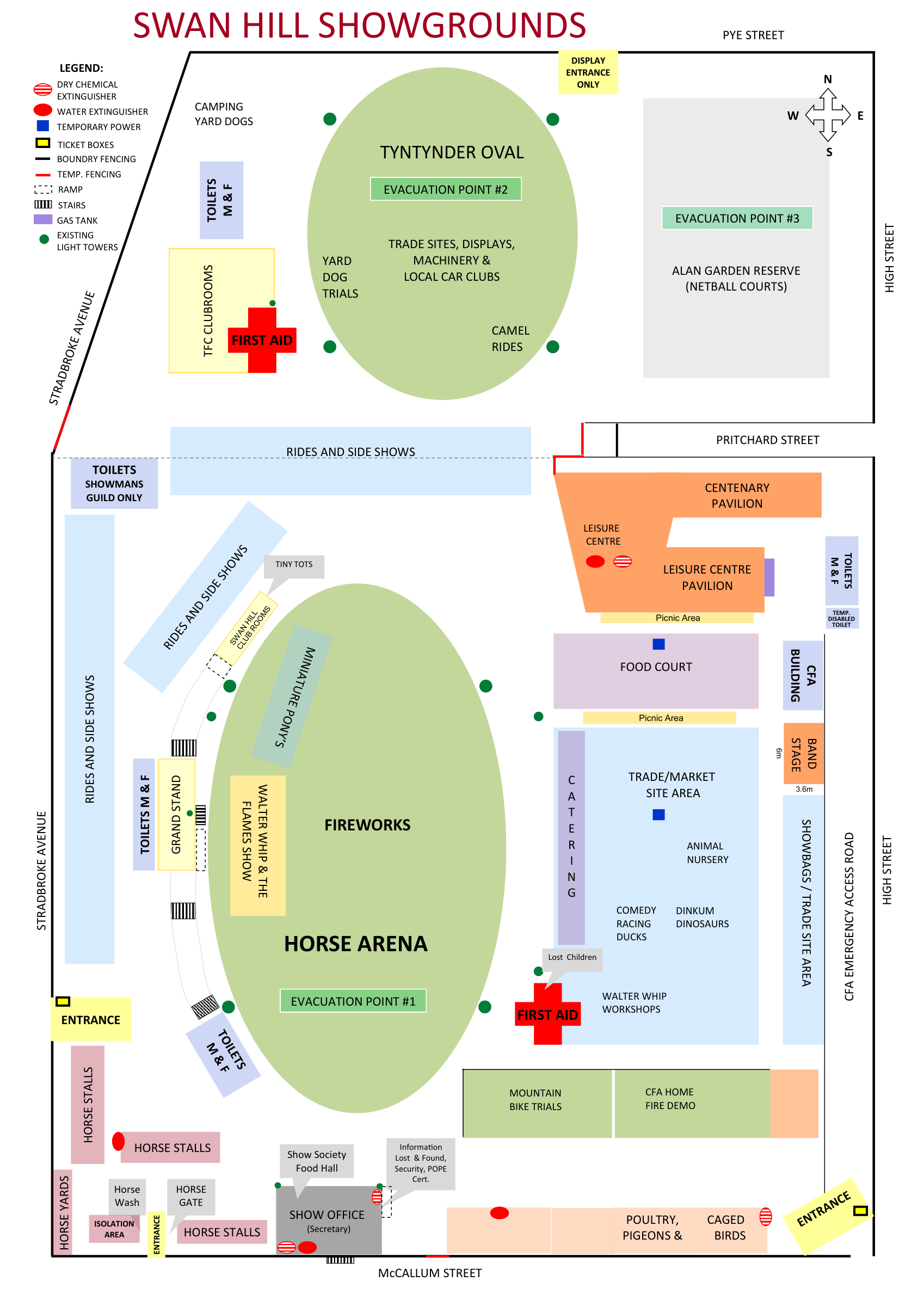 Swan Hill Showgrounds venue map
