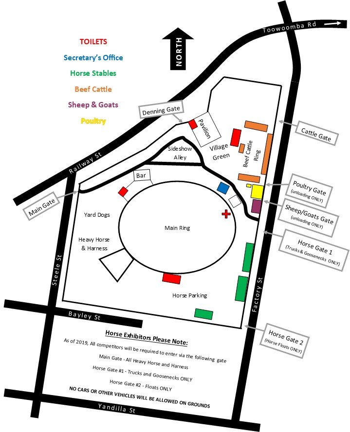 Map of Pittsworth Showgrounds