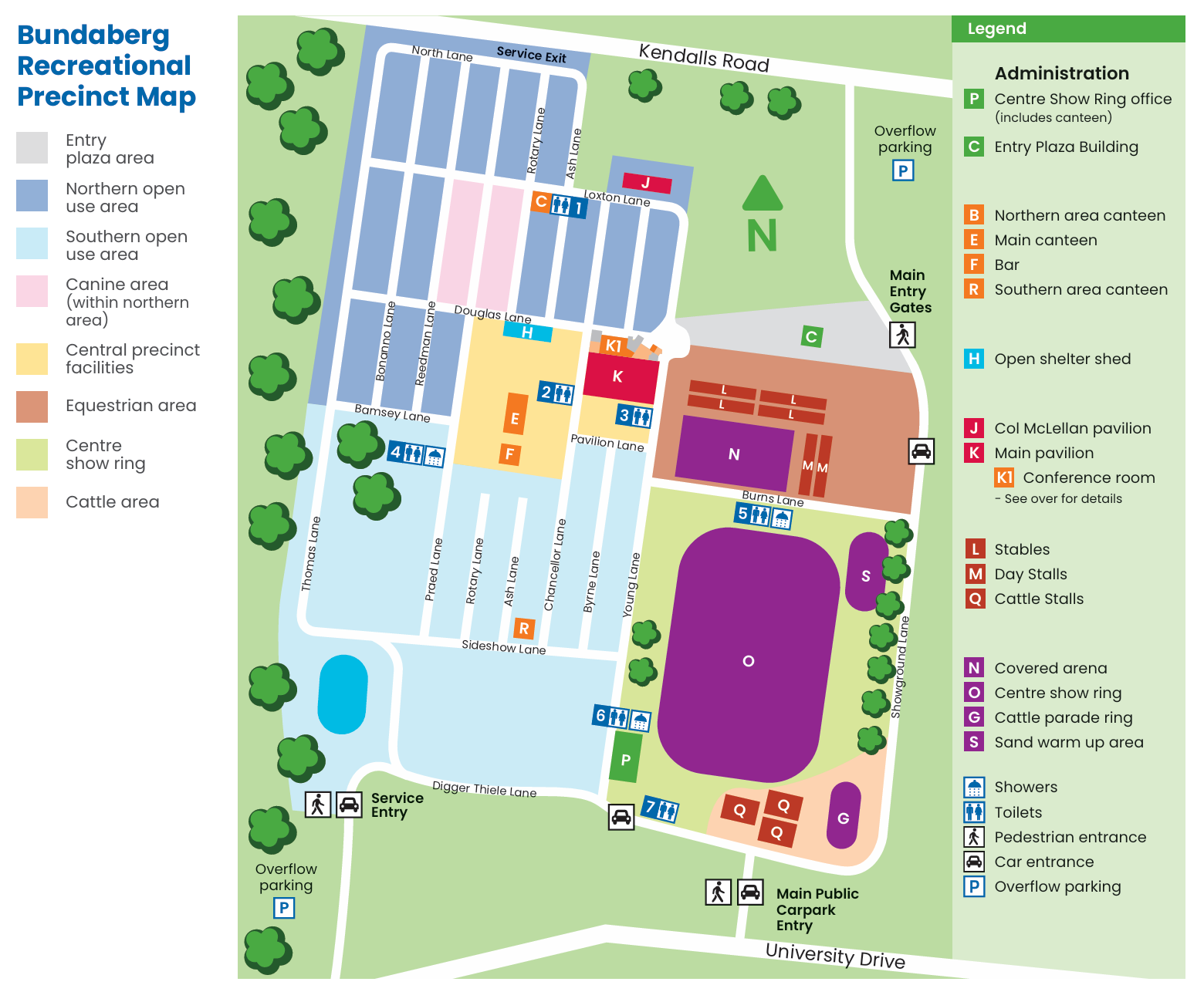 Map of Bundaberg Recreational Precinct