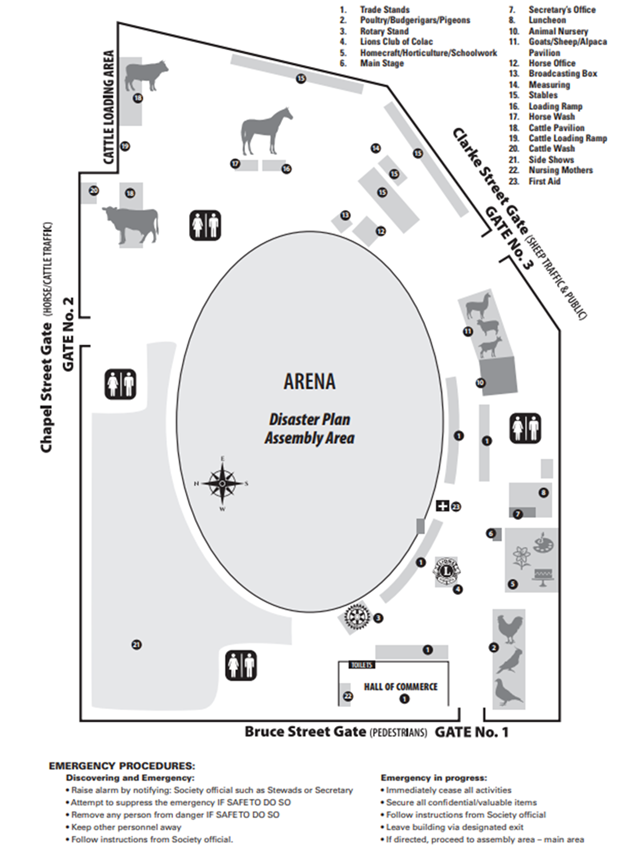 Colac Showgrounds venue map