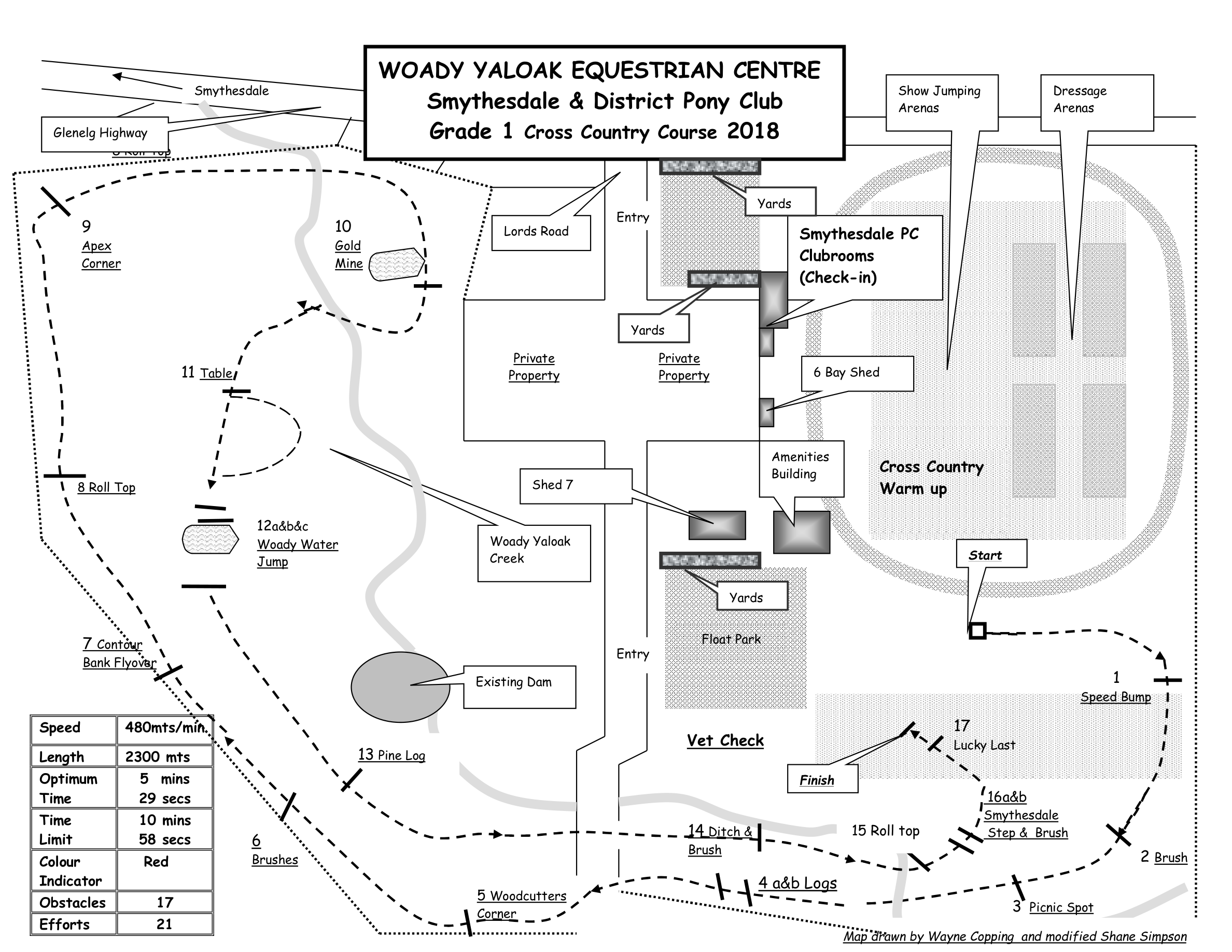 Woady Yaloak Equestrian Centre venue map