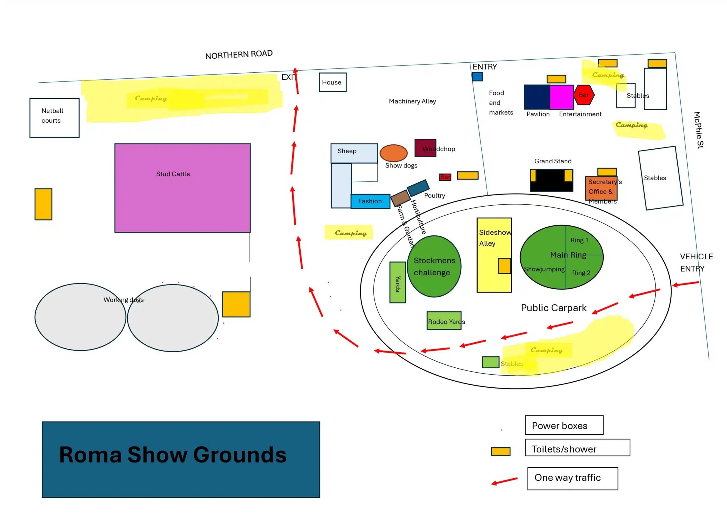 Bassett Park Showgrounds venue map
