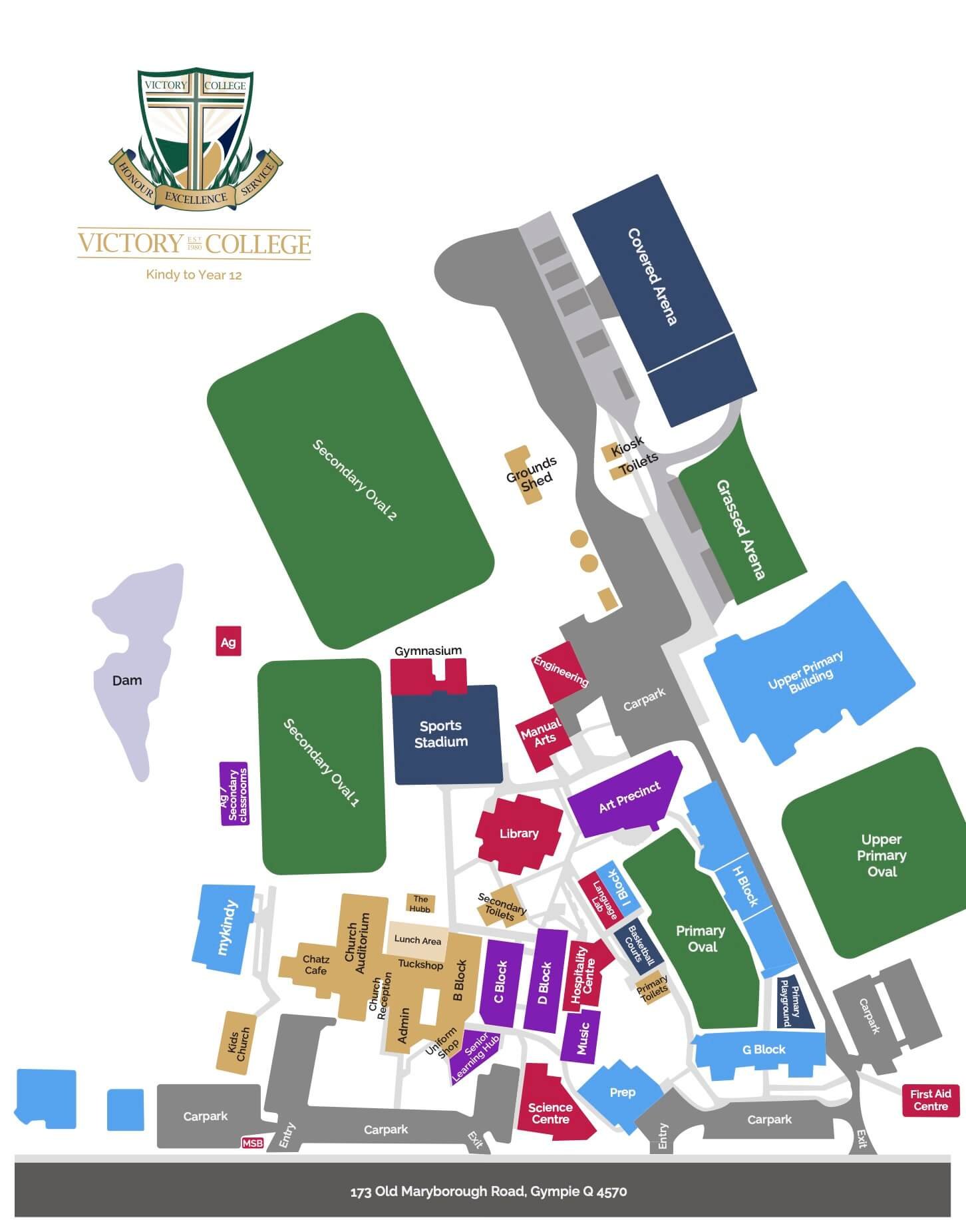 Victory College Equestrian Centre venue map
