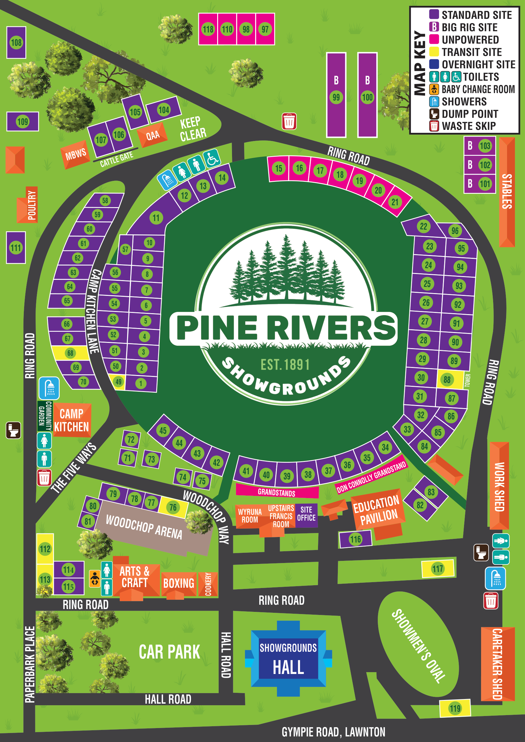 Pine Rivers Showgrounds venue map