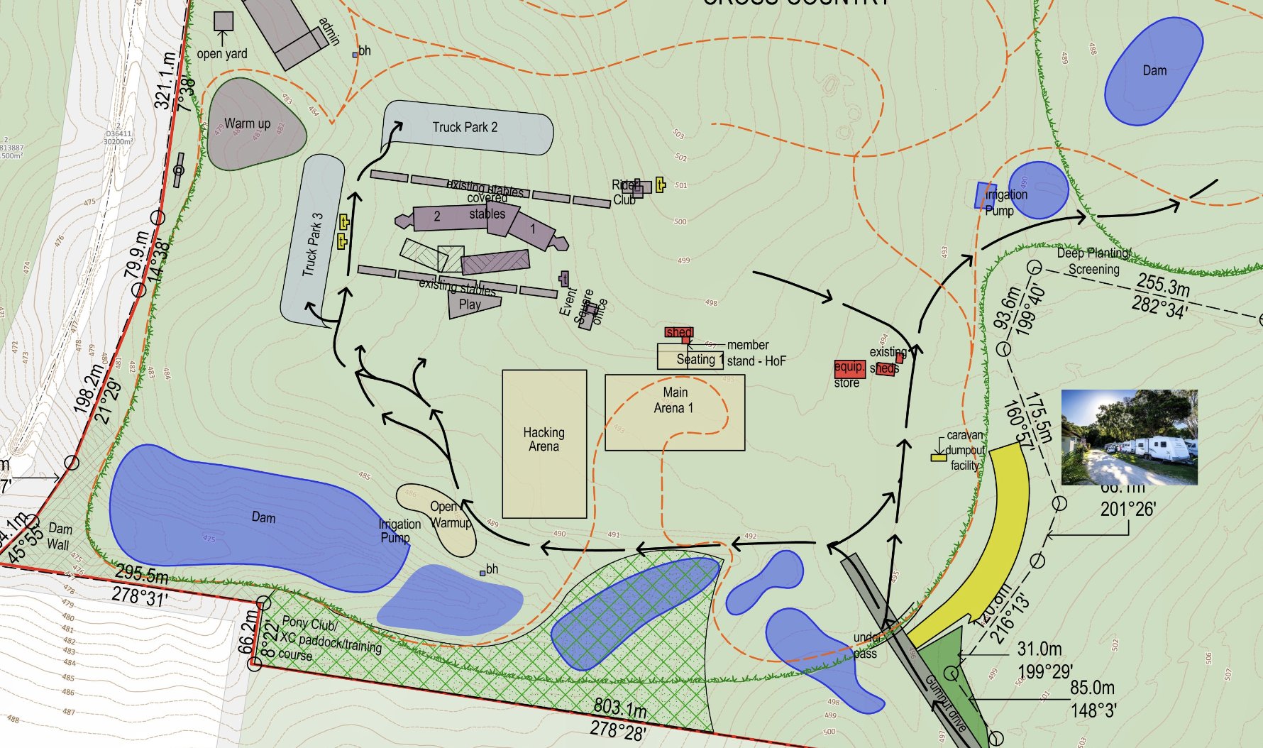 Morgan Park Equestrian Centre Warwick venue map