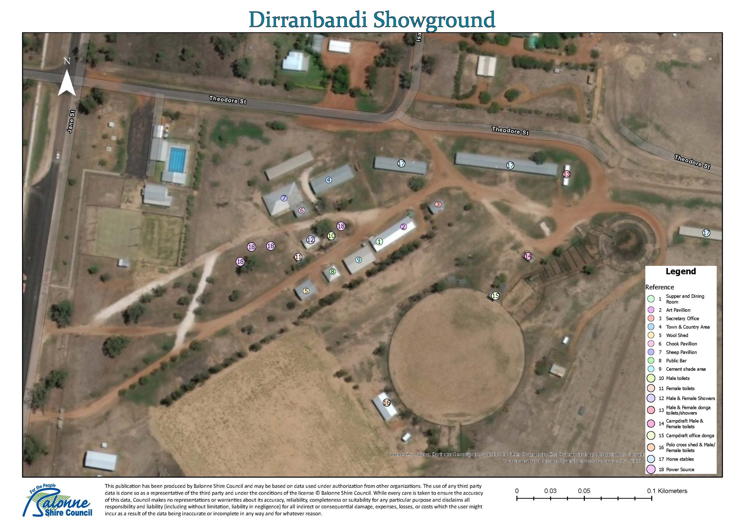 Dirranbandi Showgrounds venue map