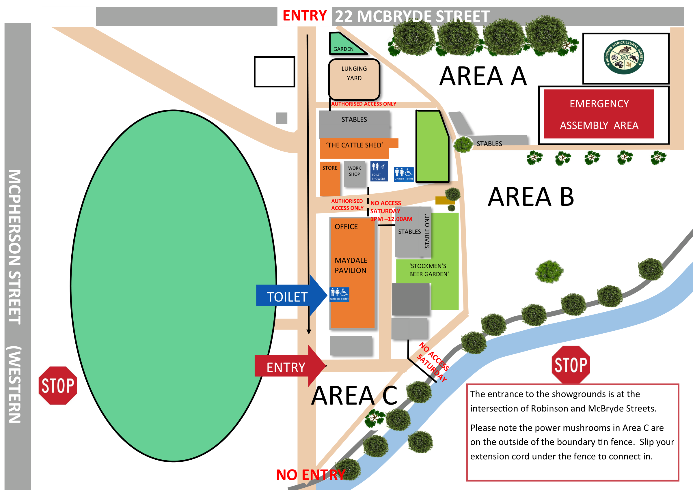 Horsham Showgrounds venue map