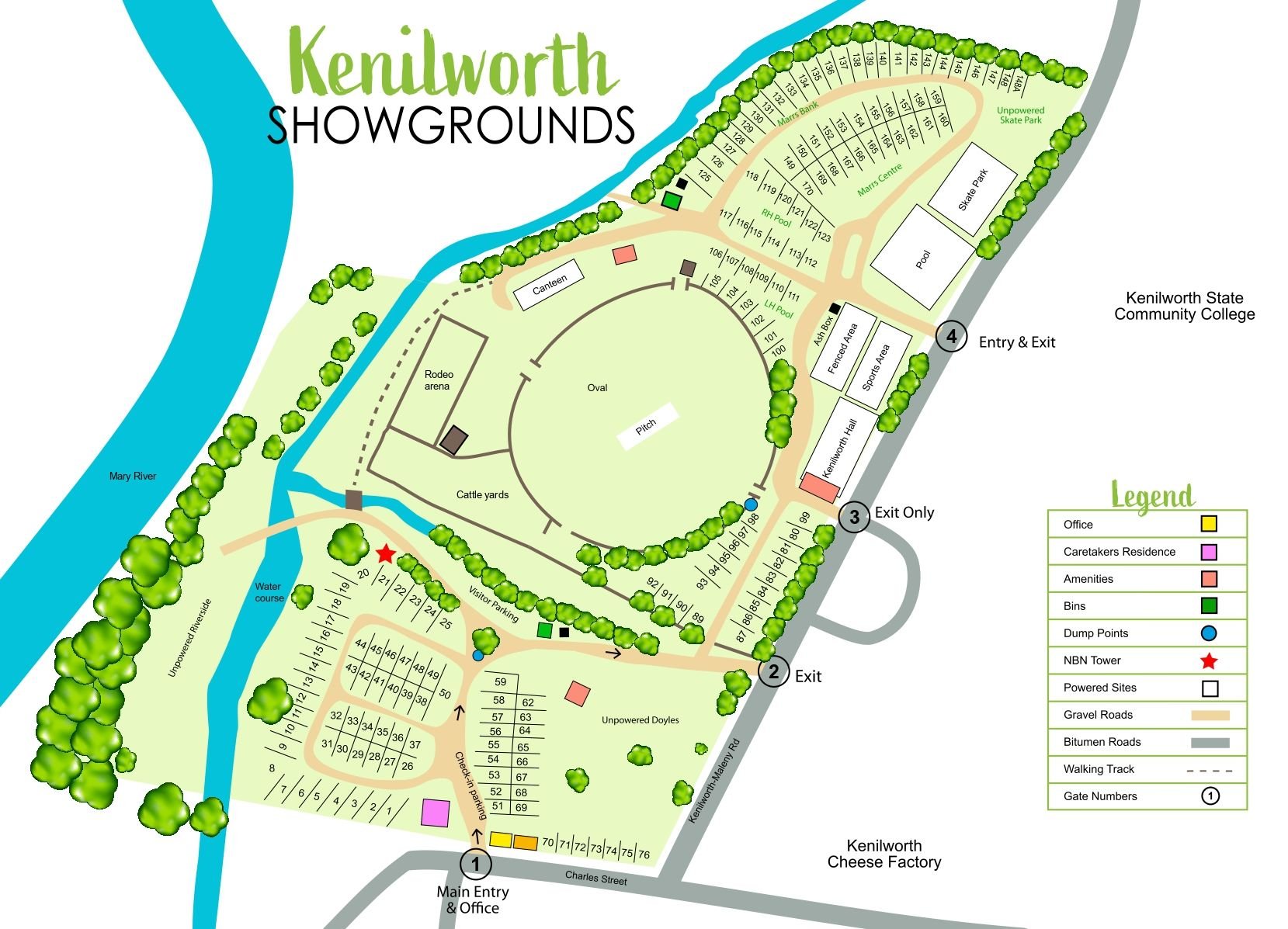 Kenilworth Showgrounds venue map