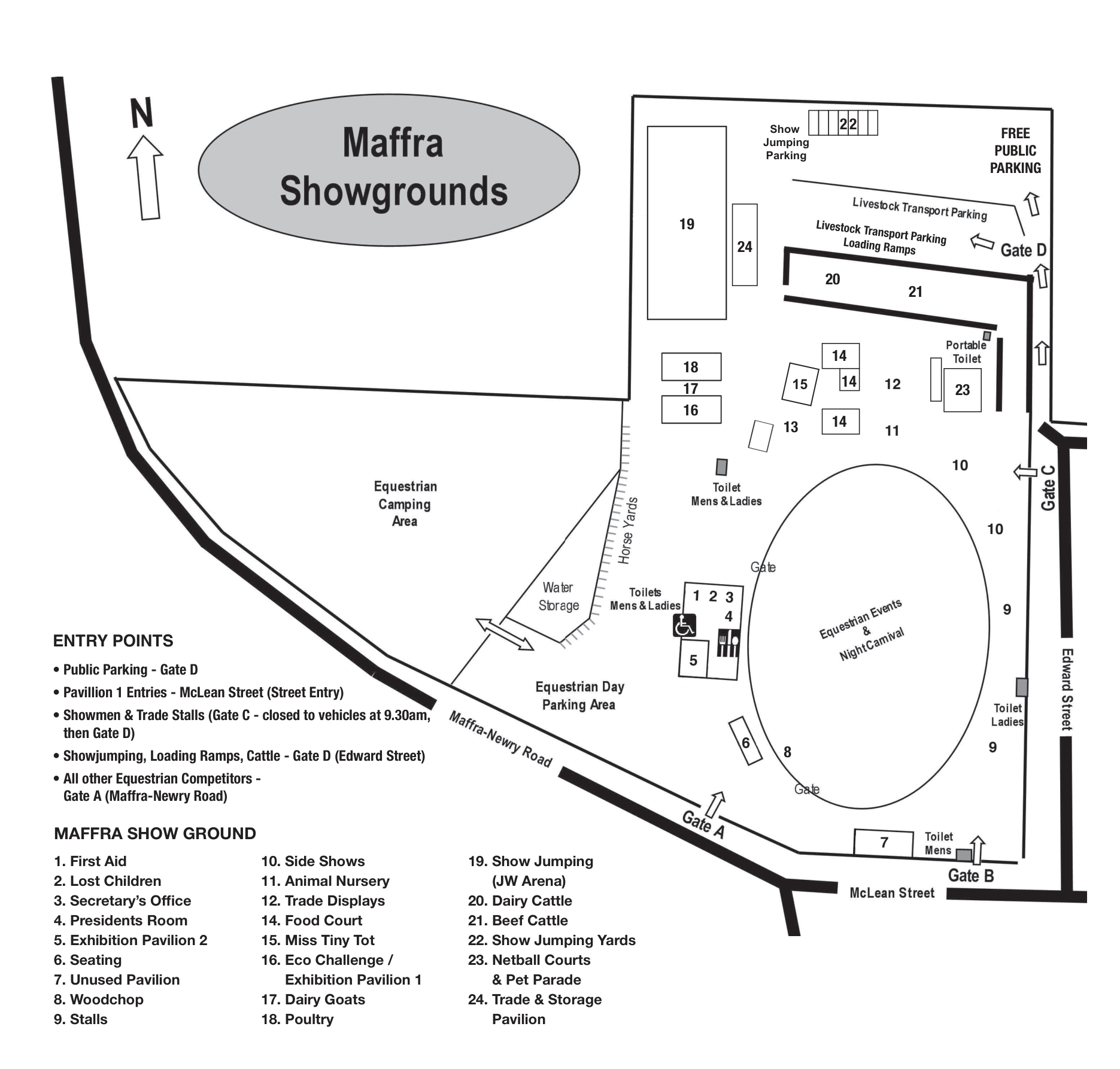 Maffra Showgrounds venue map
